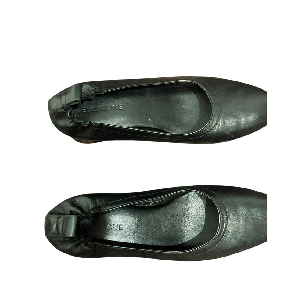 Everlane Day Heel Black Leather Block Heel Pumps Size 7.5